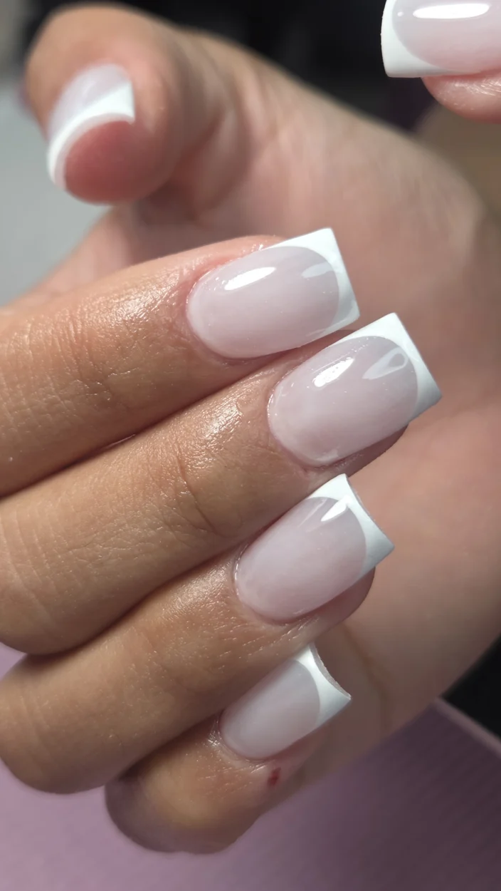 Manicure francesa de acabado natural. Trabajo de Nails Spa by Ela.